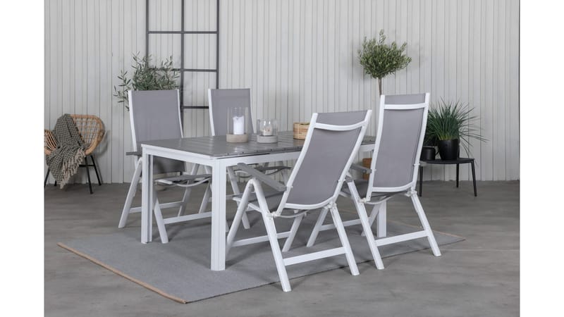 Levels Förlängningsbar Matgrupp Utomhus 160cm + 4 Albany Matstolar - Svart - Utemöbler - Utegrupp - Matgrupper utomhus