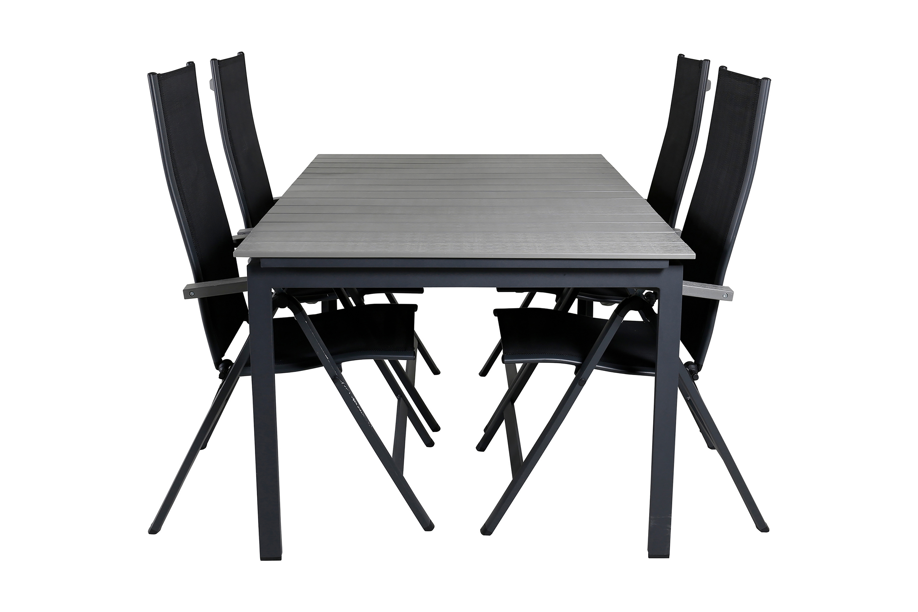 levels förlängningsbar matgrupp utomhus 160cm + 4 albany stolar - brun/vit