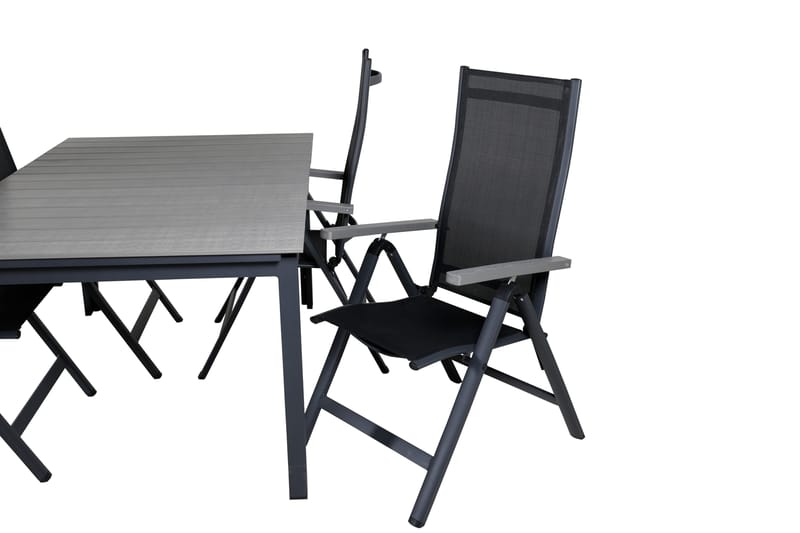 Levels Förlängningsbar Matgrupp Utomhus 160cm + 4 Albany Stolar - Brun/Vit - Utemöbler - Utegrupp - Matgrupper utomhus