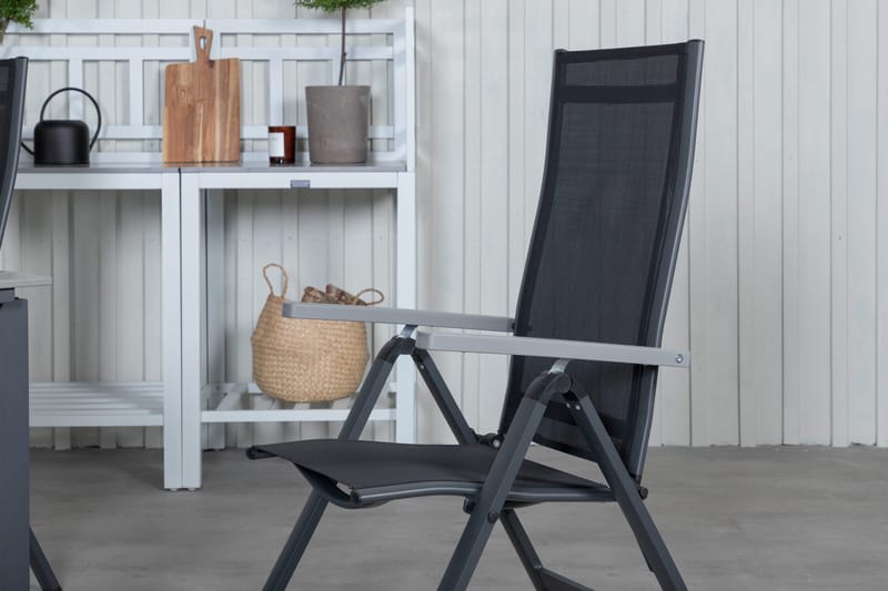 Levels Förlängningsbar Matgrupp Utomhus 160cm + 4 Albany Stolar - Brun/Vit - Utemöbler - Utegrupp - Matgrupper utomhus