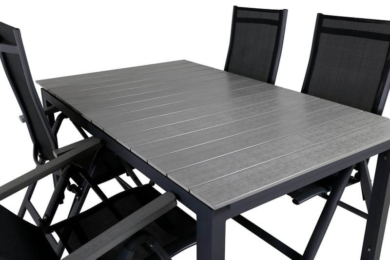 Levels Förlängningsbar Matgrupp Utomhus 160cm + 4 Albany Stolar - Brun/Vit - Utemöbler - Utegrupp - Matgrupper utomhus