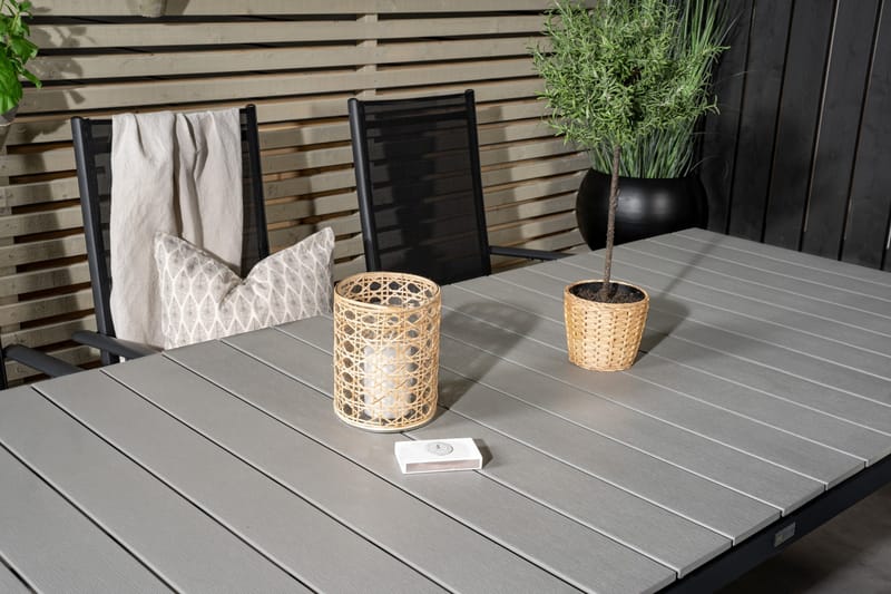 Levels Förlängningsbar Matgrupp Utomhus 160cm + 6 Break Stolar - Svart/Grå - Utemöbler - Utegrupp - Matgrupper utomhus