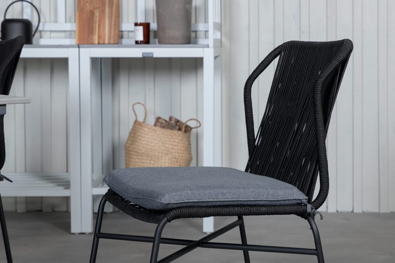 Levels Förlängningsbar Matgrupp Utomhus 160cm + 6 Julian Stolar - Grå/Svart - Utemöbler - Utegrupp - Matgrupper utomhus