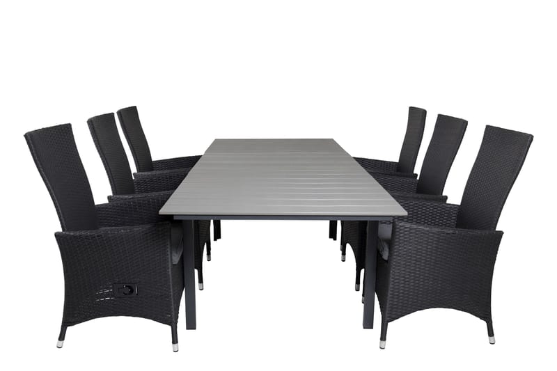 Levels Förlängningsbar Matgrupp Utomhus 160cm + 6 Padova Matstolar, Natur