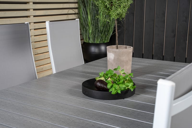 Levels Förlängningsbar Matgrupp Utomhus 224-324 cm + 6 st Copacabana Matstolar - Vit - Utemöbler - Utegrupp - Matgrupper utomhus