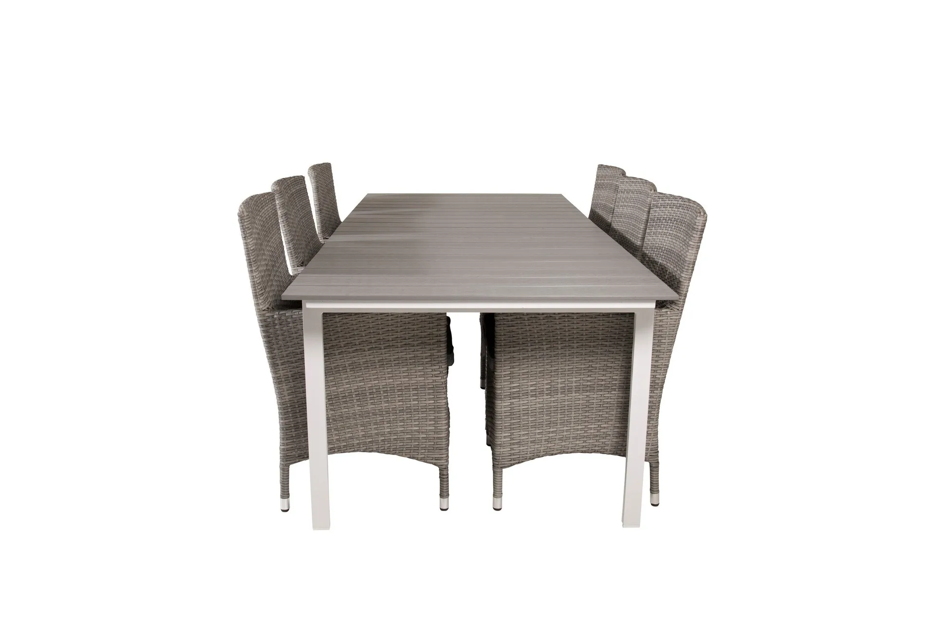 Levels F&ouml;rl&auml;ngningsbar Matgrupp Utomhus 224-324 cm + 6 st Malin Utef&aring;t&ouml;lj - Gr&aring;