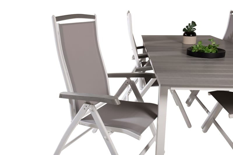 Levels Förlängningsbar Matgrupp Utomhus 224cm + 6 Albany Stolar - Grå/Vit - Utemöbler - Utegrupp - Matgrupper utomhus