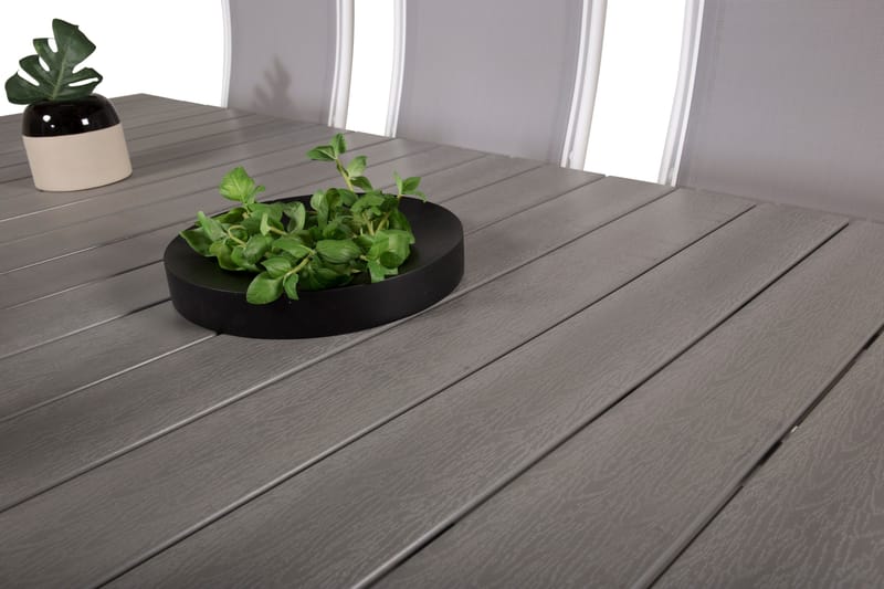 Levels Förlängningsbar Matgrupp Utomhus 224cm + 6 Albany Stolar - Grå/Vit - Utemöbler - Utegrupp - Matgrupper utomhus