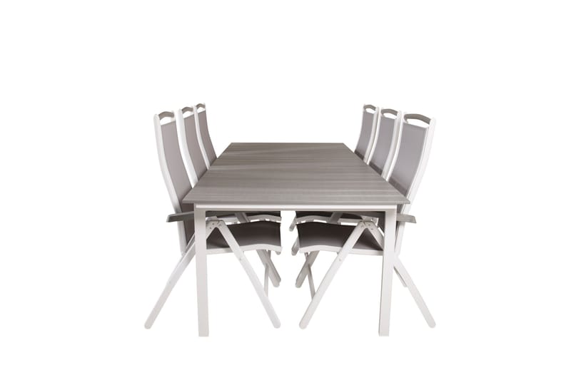Levels Förlängningsbar Matgrupp Utomhus 224cm + 6 Albany Stolar - Grå/Vit - Utemöbler - Utegrupp - Matgrupper utomhus
