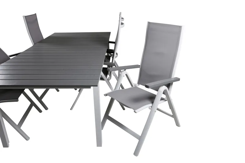 Levels Förlängningsbar Matgrupp Utomhus 229cm + 6 Albany Stolar - Brun/Vit - Utemöbler - Utegrupp - Matgrupper utomhus