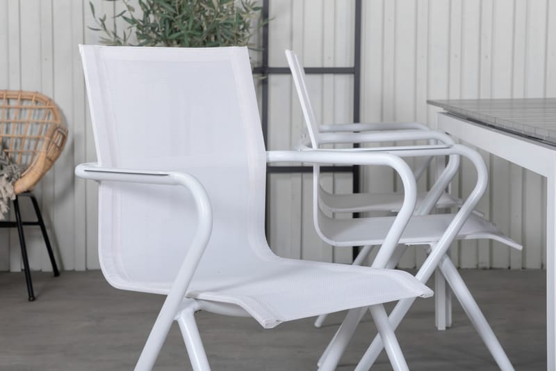 Levels Förlängningsbar Matgrupp Utomhus 229cm + 6 Alina Stolar - Grå/Vit - Utemöbler - Utegrupp - Matgrupper utomhus