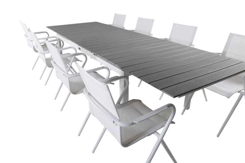 Levels Förlängningsbar Matgrupp Utomhus 229cm + 8 Alina Stolar - Svart/Grå - Utemöbler - Utegrupp - Matgrupper utomhus