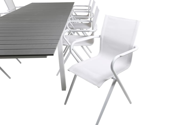 Levels Förlängningsbar Matgrupp Utomhus 229cm + 8 Alina Stolar - Svart/Grå - Utemöbler - Utegrupp - Matgrupper utomhus