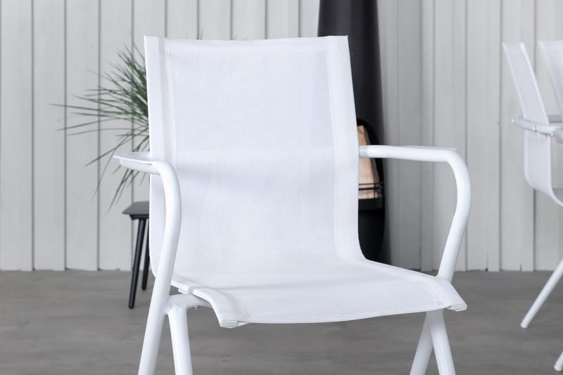 Llama Matgrupp 205cm + 6 Alina Matstolar Svart/Grå - Svart/Grå - Utemöbler - Utegrupp - Matgrupper utomhus