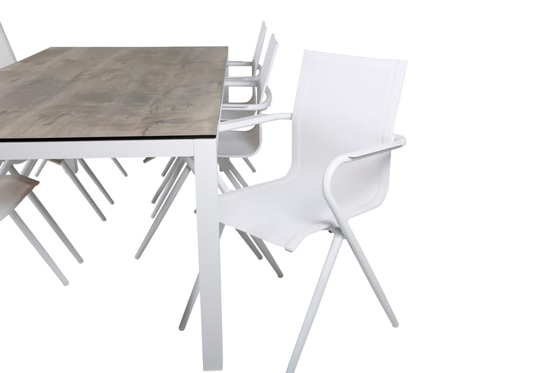 Llama Matgrupp Utomhus 205cm + 6 Alina Matstolar - Svart/Grå - Utemöbler - Utegrupp - Matgrupper utomhus