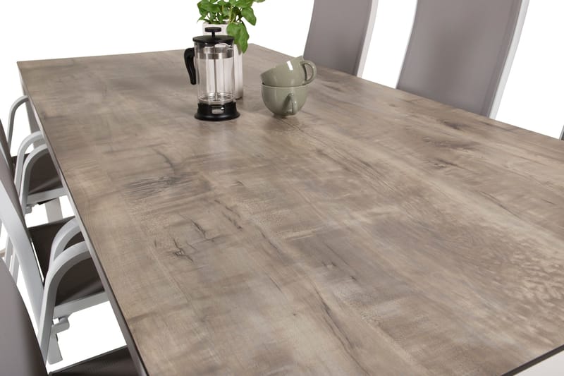 Llama Matgrupp Utomhus 205cm + 6 Copacabana Reclinerstolar - Svart/Grå - Utemöbler - Utegrupp - Matgrupper utomhus