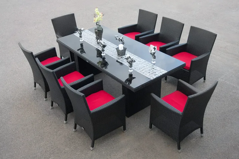 Majestic Matgrupp 210 + 6 Thor Fåtölj - Svart/Svart - Utemöbler - Utegrupp - Matgrupper utomhus