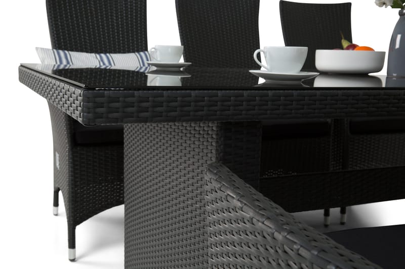 Majestic Matgrupp Utomhus 210 + 6 Jenny Ställbar Fåtölj - Svart - Utemöbler - Utegrupp - Matgrupper utomhus