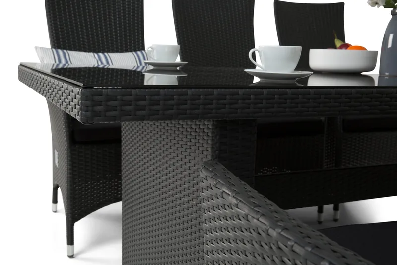 Majestic Matgrupp Utomhus 210 + 6 Jenny Ställbar Fåtölj - Svart - Utemöbler - Utegrupp - Matgrupper utomhus