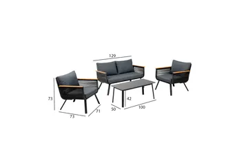 Malaga Soffgrup Svart - Utemöbler - Utegrupp - Loungegrupp