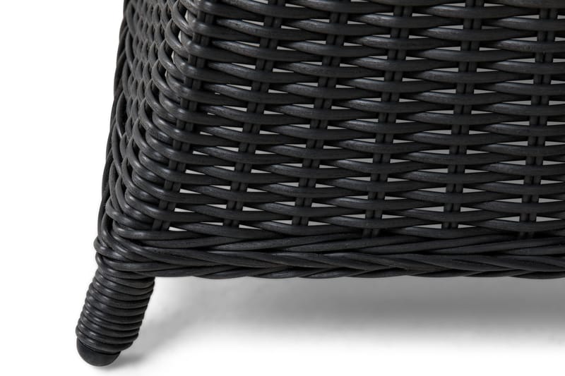 Marcus Matgrupp 140 Rund + 6 Fåtöljer m Dyna - Svart - Utemöbler - Utegrupp - Matgrupper utomhus