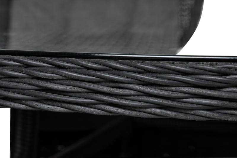 Marcus Matgrupp 140 Rund + 6 Fåtöljer m Dyna - Svart - Utemöbler - Utegrupp - Matgrupper utomhus