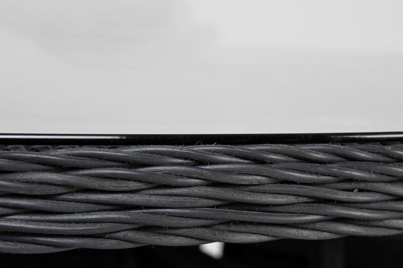 Marcus Matgrupp 140 Rund + 6 Light Fåtöljer m Dyna - Svart - Utemöbler - Utegrupp - Matgrupper utomhus