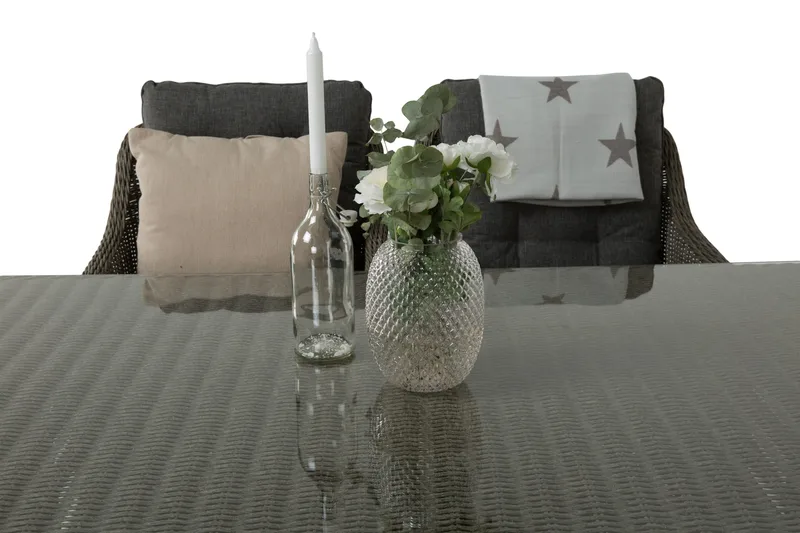 Marcus Matgrupp 200 + 4 Fåtöljer m Dyna - Grå - Utemöbler - Utegrupp - Matgrupper utomhus