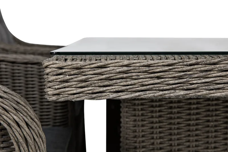 Marcus Matgrupp 200 + 4 Fåtöljer m Dyna - Grå - Utemöbler - Utegrupp - Matgrupper utomhus