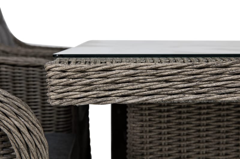 Marcus Matgrupp 200 + 6 Fåtöljer m Dyna - Grå - Utemöbler - Utegrupp - Matgrupper utomhus