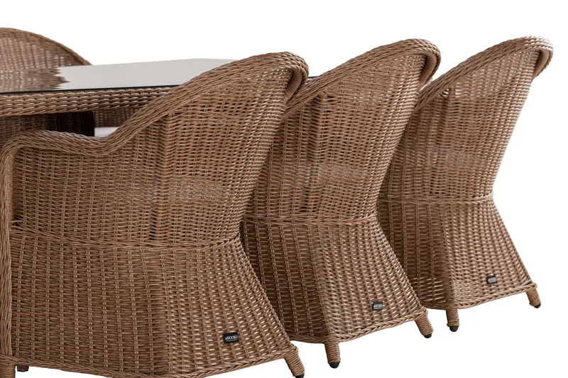 Marcus Matgrupp 200 + 6 Light Fåtöljer m Dyna - Natur - Utemöbler - Utegrupp - Matgrupper utomhus