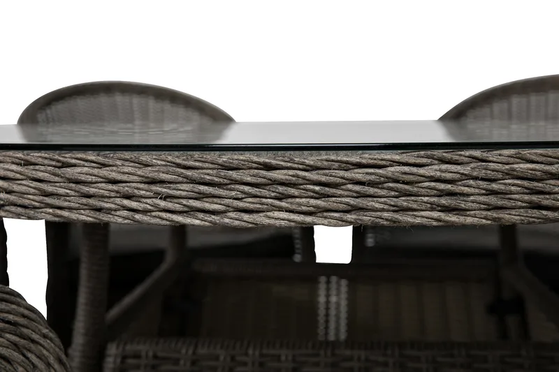 Marcus Matgrupp Utomhus 140 Rund + 4 Light Fåtöljer m Dyna - Grå - Utemöbler - Utegrupp - Matgrupper utomhus