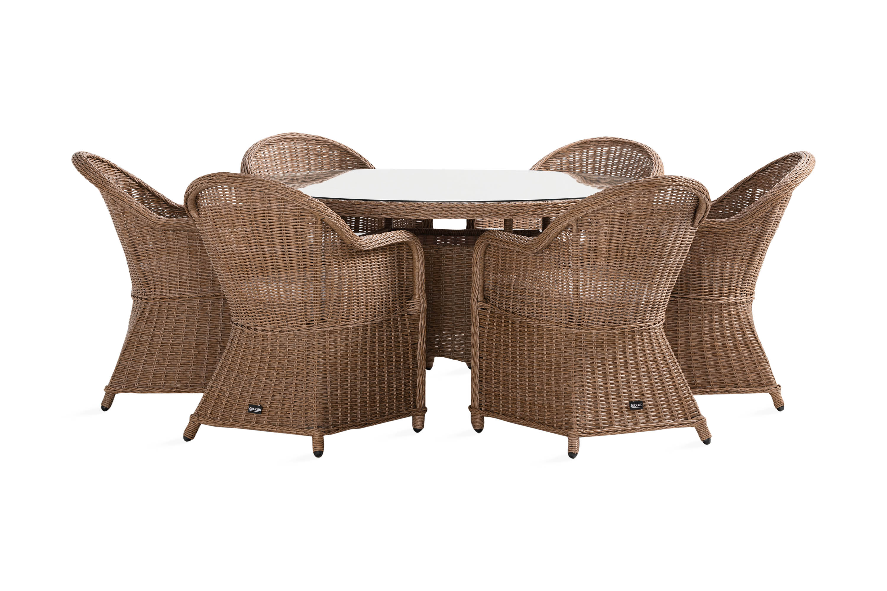 marcus matgrupp utomhus 140 rund + 6 light fåtöljer m dyna -