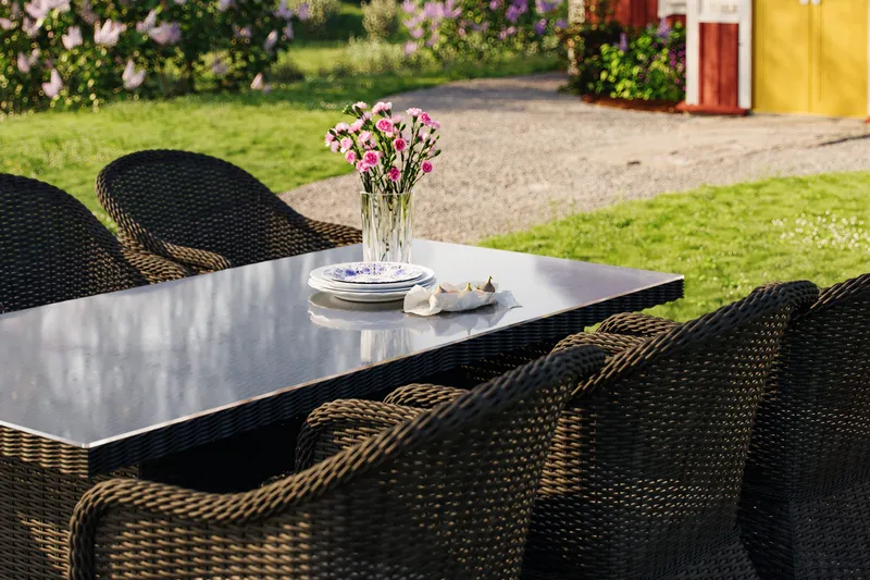 Marcus Matgrupp Utomhus 200 + 6 Light Fåtöljer m Dyna - Svart - Utemöbler - Utegrupp - Matgrupper utomhus