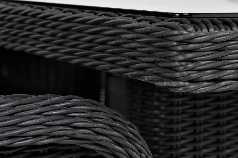 Marcus Matgrupp Utomhus 200 + 6 Light Fåtöljer m Dyna - Svart - Utemöbler - Utegrupp - Matgrupper utomhus