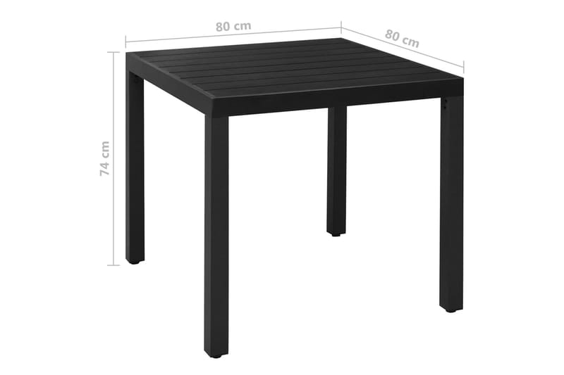 Matgrupp Utomhus för trädgården 5 delar aluminium svart - Svart - Utemöbler - Utegrupp - Matgrupper utomhus