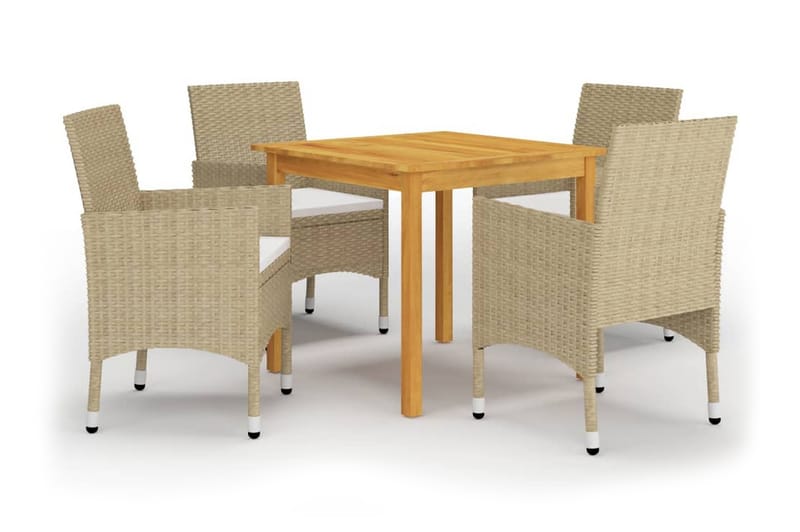 Matgrupp Utomhus för trädgården 5 delar beige - Beige - Utemöbler - Utegrupp - Matgrupper utomhus