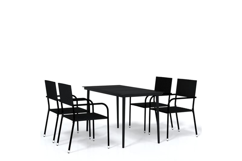 Matgrupp Utomhus för trädgården 5 delar svart - Svart - Utemöbler - Utegrupp - Matgrupper utomhus