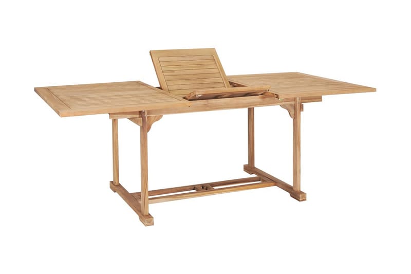 Matgrupp Utomhus för trädgården 7 delar 150-200x100x75 cm teakträ - Brun - Utemöbler - Utegrupp - Matgrupper utomhus