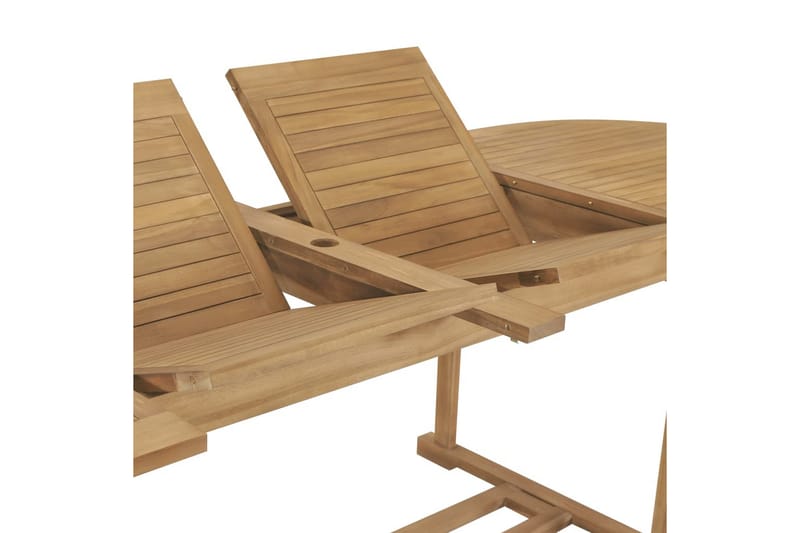 Matgrupp Utomhus för trädgården 9 delar 180-280x100x75 cm teakträ - Brun - Utemöbler - Utegrupp - Matgrupper utomhus
