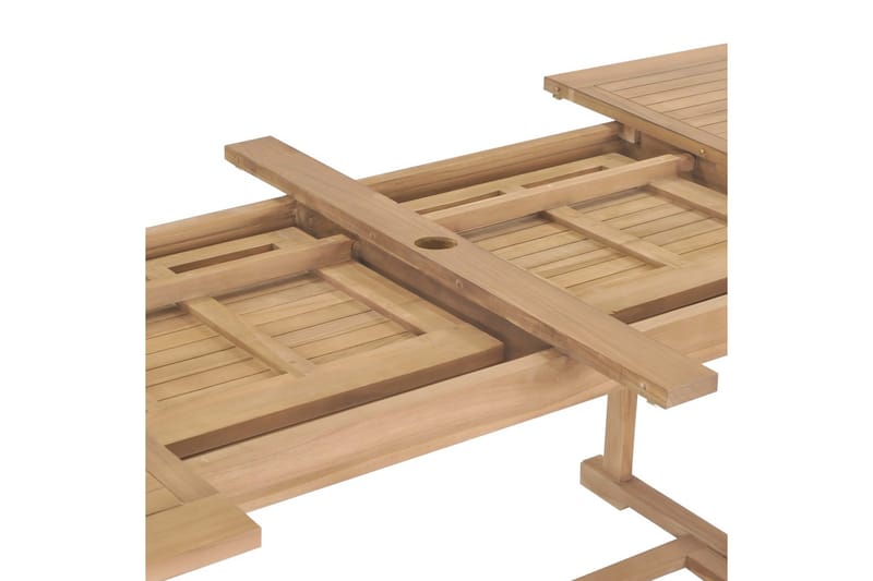 Matgrupp Utomhus för trädgården 9 delar 180-280x100x75 cm teakträ - Brun - Utemöbler - Utegrupp - Matgrupper utomhus