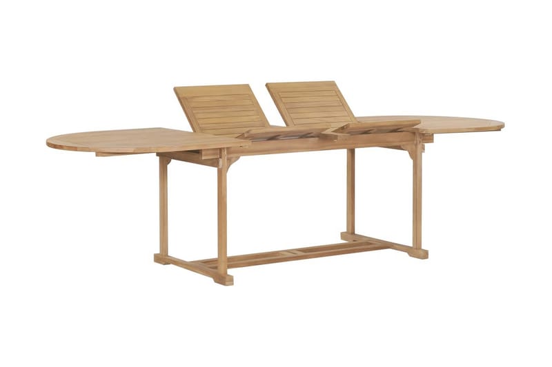 Matgrupp Utomhus för trädgården 9 delar 180-280x100x75 cm teakträ - Brun - Utemöbler - Utegrupp - Matgrupper utomhus