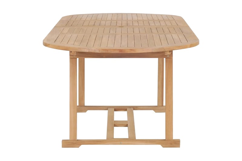 Matgrupp Utomhus för trädgården 9 delar 180-280x100x75 cm teakträ - Brun - Utemöbler - Utegrupp - Matgrupper utomhus