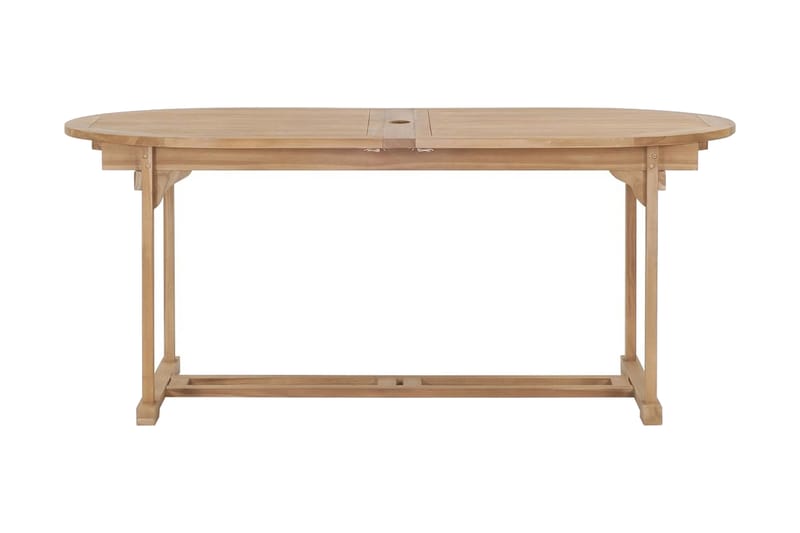 Matgrupp Utomhus för trädgården 9 delar 180-280x100x75 cm teakträ - Brun - Utemöbler - Utegrupp - Matgrupper utomhus