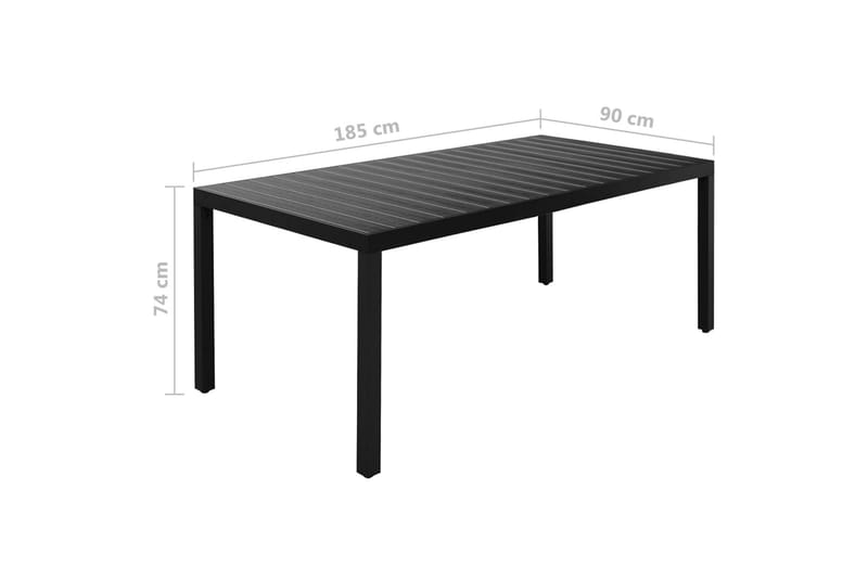 Matgrupp Utomhus för trädgården 9 delar aluminium svart - Svart - Utemöbler - Utegrupp - Matgrupper utomhus