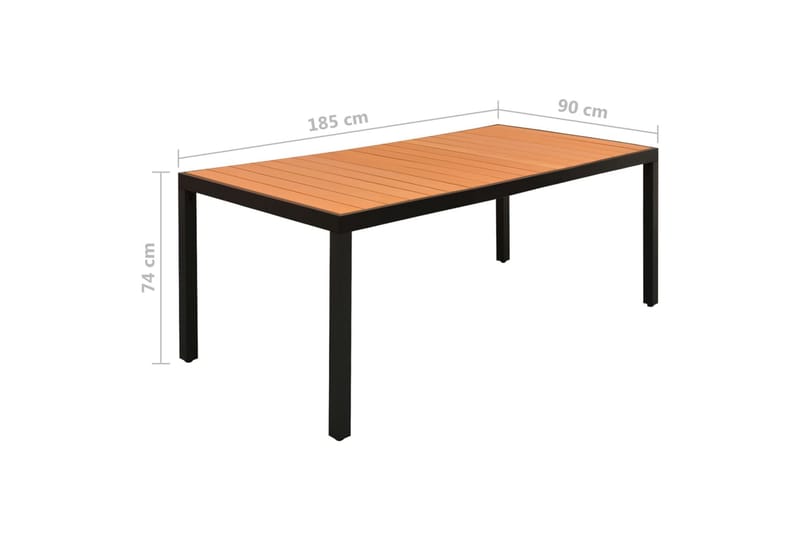 Matgrupp Utomhus för trädgården 9 delar aluminium svart - Svart - Utemöbler - Utegrupp - Matgrupper utomhus