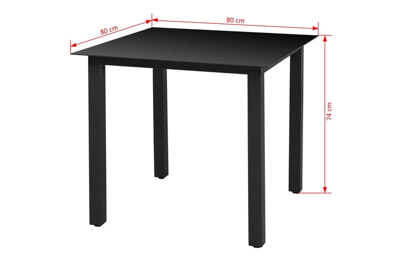Matgrupp Utomhus för trädgården med dynor 9 delar aluminium svart - Flerfärgad - Utemöbler - Utegrupp - Matgrupper utomhus