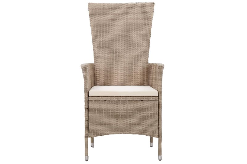 Matgrupp Utomhus för trädgården med dynor 9 delar beige - Beige - Utemöbler - Utegrupp - Matgrupper utomhus