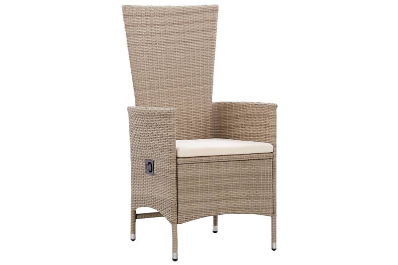 Matgrupp Utomhus för trädgården med dynor 9 delar beige - Beige - Utemöbler - Utegrupp - Matgrupper utomhus