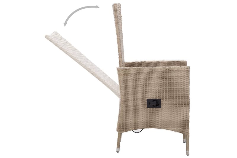 Matgrupp Utomhus för trädgården med dynor 9 delar beige - Beige - Utemöbler - Utegrupp - Matgrupper utomhus